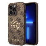 Guess PU 4G Metal Logo Zadní Kryt pro iPhone 15 Pro Max Brown, GUHCP15X4GMGBR