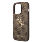 Guess PU 4G Metal Logo Zadní Kryt pro iPhone 15 Pro Max Brown, GUHCP15X4GMGBR