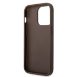 Guess PU 4G Metal Logo Zadní Kryt pro iPhone 15 Pro Max Brown, GUHCP15X4GMGBR