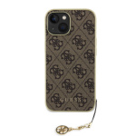 Guess 4G Charm Zadní Kryt pro iPhone 15 Brown, GUHCP15SGF4GBR