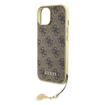 Guess 4G Charm Zadní Kryt pro iPhone 15 Brown, GUHCP15SGF4GBR