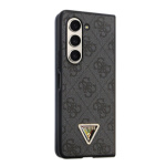 Guess 4G PU Leather Triangle Zadní Kryt pro Samsung Galaxy Z Fold 5 Black, GUHCZFD5P4TDPK