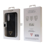 Guess 4G PU Leather Triangle Zadní Kryt pro Samsung Galaxy Z Fold 5 Black, GUHCZFD5P4TDPK