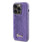 Guess Sequin Script Logo Zadní Kryt pro iPhone 14 Pro Purple, GUHCP14LPSFDGSU