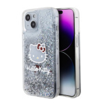 Hello Kitty Liquid Glitter Electroplating Head Logo Zadní Kryt pro iPhone 15 Transparent, HKHCP15SLIKHET