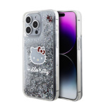 Hello Kitty Liquid Glitter Electroplating Head Logo Zadní Kryt pro iPhone 15 Pro Max Transparent, HKHCP15XLIKHET