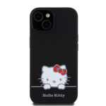 Hello Kitty Liquid Silicone Daydreaming Logo Zadní Kryt pro iPhone 15 Black, HKHCP15SSKCDKK