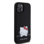 Hello Kitty Liquid Silicone Daydreaming Logo Zadní Kryt pro iPhone 15 Black, HKHCP15SSKCDKK