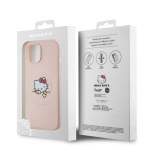 Hello Kitty PU Kitty Asleep Logo MagSafe Zadní Kryt pro iPhone 15 Pink, HKHMP15SPMHSKP