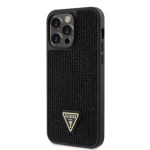 Guess Rhinestones Triangle Metal Logo Kryt pro iPhone 15 Pro Max Black, GUHCP15XHDGTPK