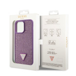 Guess Rhinestones Triangle Metal Logo Kryt pro iPhone 15 Pro Max Purple, GUHCP15XHDGTPU