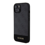 Guess PU 4G Stripe MagSafe Zadní Kryt pro iPhone 15 Black, GUHMP15SG4GLGR