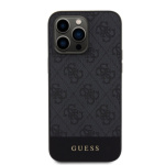 Guess PU 4G Stripe MagSafe Zadní Kryt pro iPhone 15 Pro Black, GUHMP15LG4GLGR