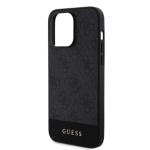 Guess PU 4G Stripe MagSafe Zadní Kryt pro iPhone 15 Pro Black, GUHMP15LG4GLGR