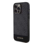 Guess PU 4G Stripe MagSafe Zadní Kryt pro iPhone 15 Pro Max Black, GUHMP15XG4GLGR