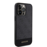 Guess PU 4G Stripe MagSafe Zadní Kryt pro iPhone 15 Pro Max Black, GUHMP15XG4GLGR