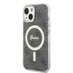 Guess IML 4G MagSafe Zadní Kryt pro iPhone 15 Brown, GUHMP15SH4STW