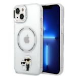 Karl Lagerfeld IML Karl and Choupette MagSafe Zadní Kryt pro iPhone 15 Transparent, KLHMP15SHNKCIT