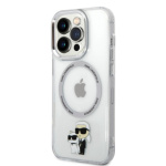 Karl Lagerfeld IML Karl and Choupette MagSafe Zadní Kryt pro iPhone 15 Pro Transparent, KLHMP15LHNKCIT