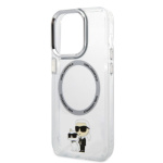 Karl Lagerfeld IML Karl and Choupette NFT MagSafe Zadní Kryt pro iPhone 15 Pro Transparent, KLHMP15LHNKCIT