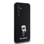 Karl Lagerfeld Liquid Silicone Metal Ikonik Zadní Kryt pro Samsung Galaxy S23 FE Black, KLHCS23FEMHKNPK