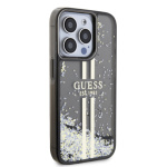 Guess PC/TPU Liquid Glitter Gold Stripe Zadní Kryt pro iPhone 15 Pro Max Black, GUHCP15XLFCSEGK