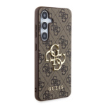 Guess PU 4G Metal Logo Zadní Kryt pro Samsung Galaxy S24 Brown, GUHCS24S4GMGBR