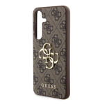 Guess PU 4G Metal Logo Zadní Kryt pro Samsung Galaxy S24 Brown, GUHCS24S4GMGBR