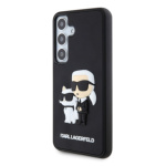 Karl Lagerfeld 3D Rubber Karl and Choupette Zadní Kryt pro Samsung Galaxy S24 Black, KLHCS24S3DRKCNK