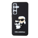 Karl Lagerfeld 3D Rubber Karl and Choupette Zadní Kryt pro Samsung Galaxy S24 Black, KLHCS24S3DRKCNK