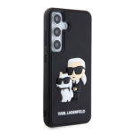 Karl Lagerfeld 3D Rubber Karl and Choupette Zadní Kryt pro Samsung Galaxy S24 Black, KLHCS24S3DRKCNK