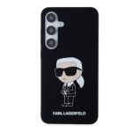 Karl Lagerfeld Liquid Silicone Ikonik NFT Zadní Kryt pro Samsung Galaxy S24+ Black, KLHCS24MSNIKBCK