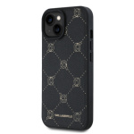 Karl Lagerfeld PU Karl Heads Pattern Magsafe Zadní Kryt pro iPhone 15 Black, KLHMP15SPGKHPHK