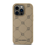 Karl Lagerfeld PU Karl Heads Pattern Magsafe Zadní Kryt pro iPhone 14 Pro Beige, KLHMP14LPGKHPHE