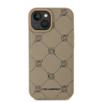 Karl Lagerfeld PU Karl Heads Pattern Magsafe Zadní Kryt pro iPhone 15 Beige, KLHMP15SPGKHPHE