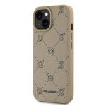 Karl Lagerfeld PU Karl Heads Pattern Magsafe Zadní Kryt pro iPhone 15 Beige, KLHMP15SPGKHPHE