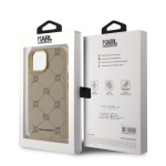 Karl Lagerfeld PU Karl Heads Pattern Magsafe Zadní Kryt pro iPhone 15 Beige, KLHMP15SPGKHPHE