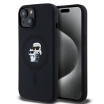 Karl Lagerfeld Liquid Silicone Karl and Choupette Magsafe Zadní Kryt pro iPhone 14 Black, KLHMP14SSCMKCRHK