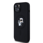 Karl Lagerfeld Liquid Silicone Karl and Choupette Magsafe Zadní Kryt pro iPhone 15 Black, KLHMP15SSCMKCRHK