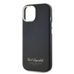 Karl Lagerfeld Grained PU Hotel RSG Zadní Kryt pro iPhone 15 Black, KLHCP15SPGWCMKHK