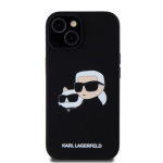 Karl Lagerfeld Liquid Silicone Double Heads Magsafe Zadní Kryt pro iPhone 15 Black, KLHMP15SSKCHPPLK