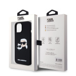 Karl Lagerfeld Liquid Silicone Double Heads Magsafe Zadní Kryt pro iPhone 15 Black, KLHMP15SSKCHPPLK