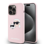 Karl Lagerfeld Liquid Silicone Double Heads Magsafe Zadní Kryt pro iPhone 14 Pro Max Pink, KLHMP14XSKCHPPLP