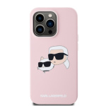 Karl Lagerfeld Liquid Silicone Double Heads Magsafe Zadní Kryt pro iPhone 14 Pro Max Pink, KLHMP14XSKCHPPLP