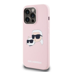 Karl Lagerfeld Liquid Silicone Double Heads Magsafe Zadní Kryt pro iPhone 14 Pro Max Pink, KLHMP14XSKCHPPLP