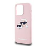 Karl Lagerfeld Liquid Silicone Double Heads Magsafe Zadní Kryt pro iPhone 14 Pro Max Pink, KLHMP14XSKCHPPLP