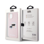 Karl Lagerfeld Liquid Silicone Double Heads Magsafe Zadní Kryt pro iPhone 15 Pink, KLHMP15SSKCHPPLP