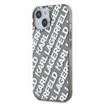 Karl Lagerfeld IML Electroplated Repeated Logo Zadní Kryt pro iPhone 15 Silver, KLHCP15SHKFOEMS