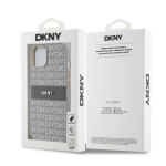 DKNY PU Leather Repeat Pattern Tonal Stripe Zadní Kryt pro iPhone 14 Beige, DKHCP14SPRTHSLE