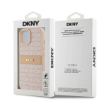 DKNY PU Leather Repeat Pattern Tonal Stripe Zadní Kryt pro iPhone 15 Pink, DKHCP15SPRTHSLP